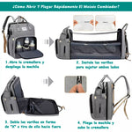 Mochila Pañalera 3 en 1 USB Gris ZAVAROSHOP®